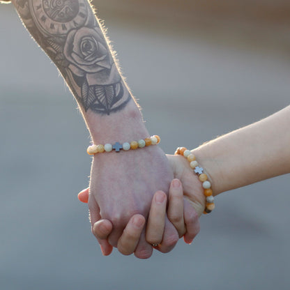 Le Duo Équilibre de Paix Howlite & Pierres de Terre