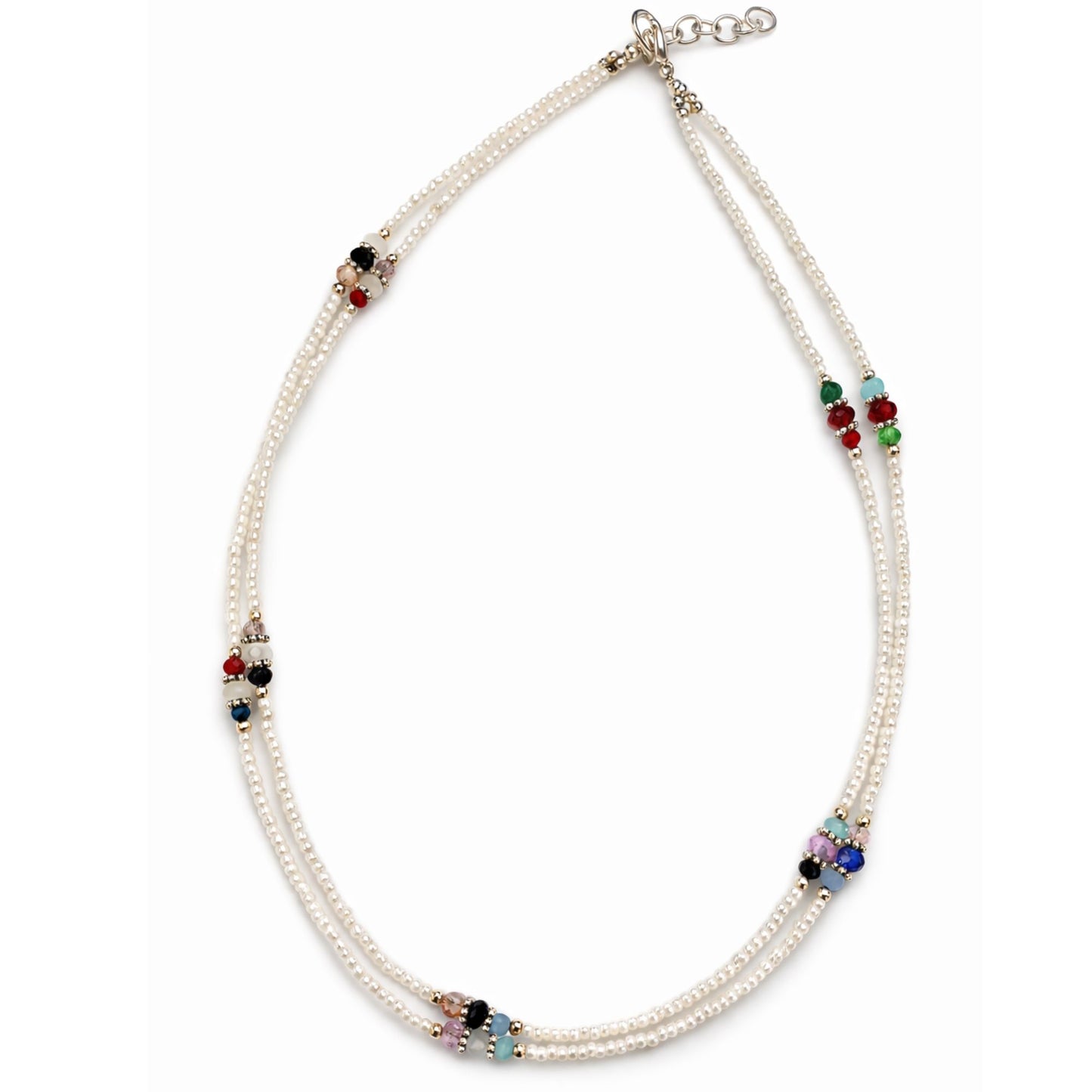 Collier Double Rang Éclat des Cimes – Howlite & Perles Facettées