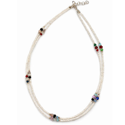 Collier Double Rang Éclat des Cimes – Howlite & Perles Facettées
