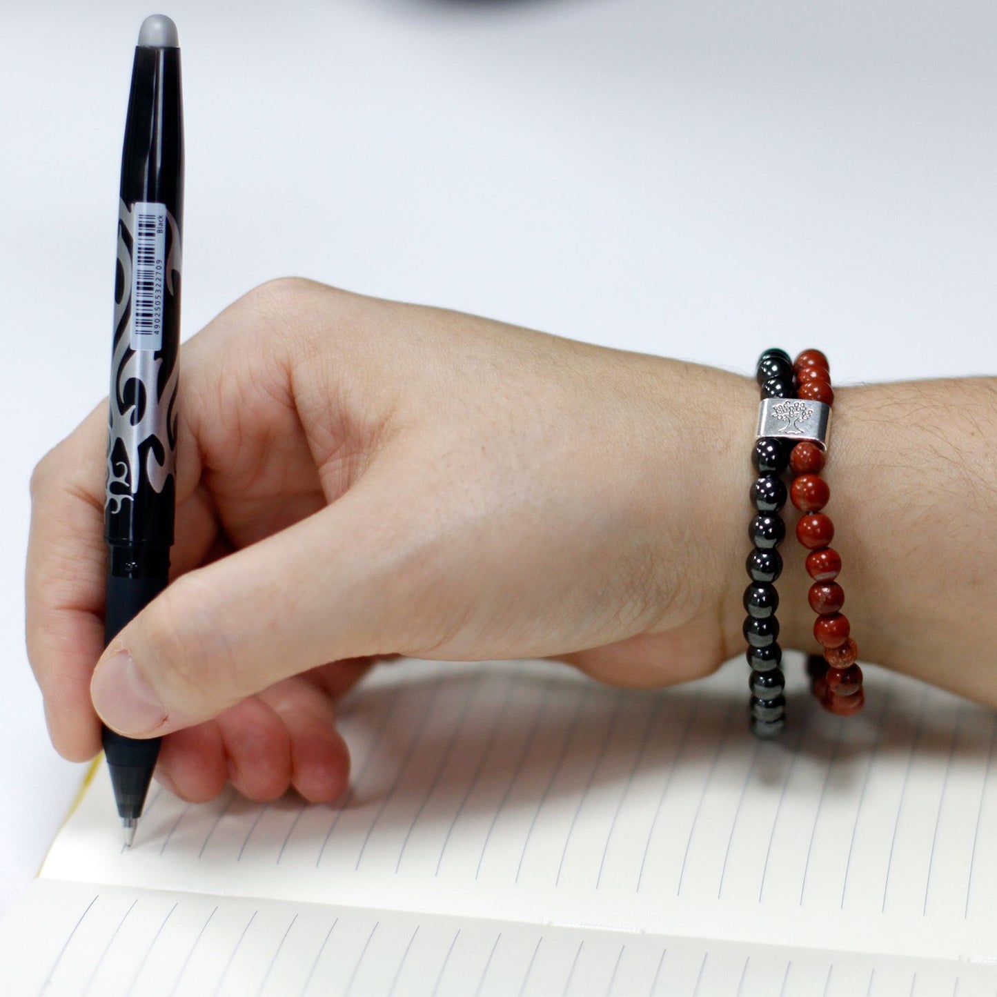 Le Bracelet Duo Force de Vie Jaspe Rouge & Hématite Magnétique