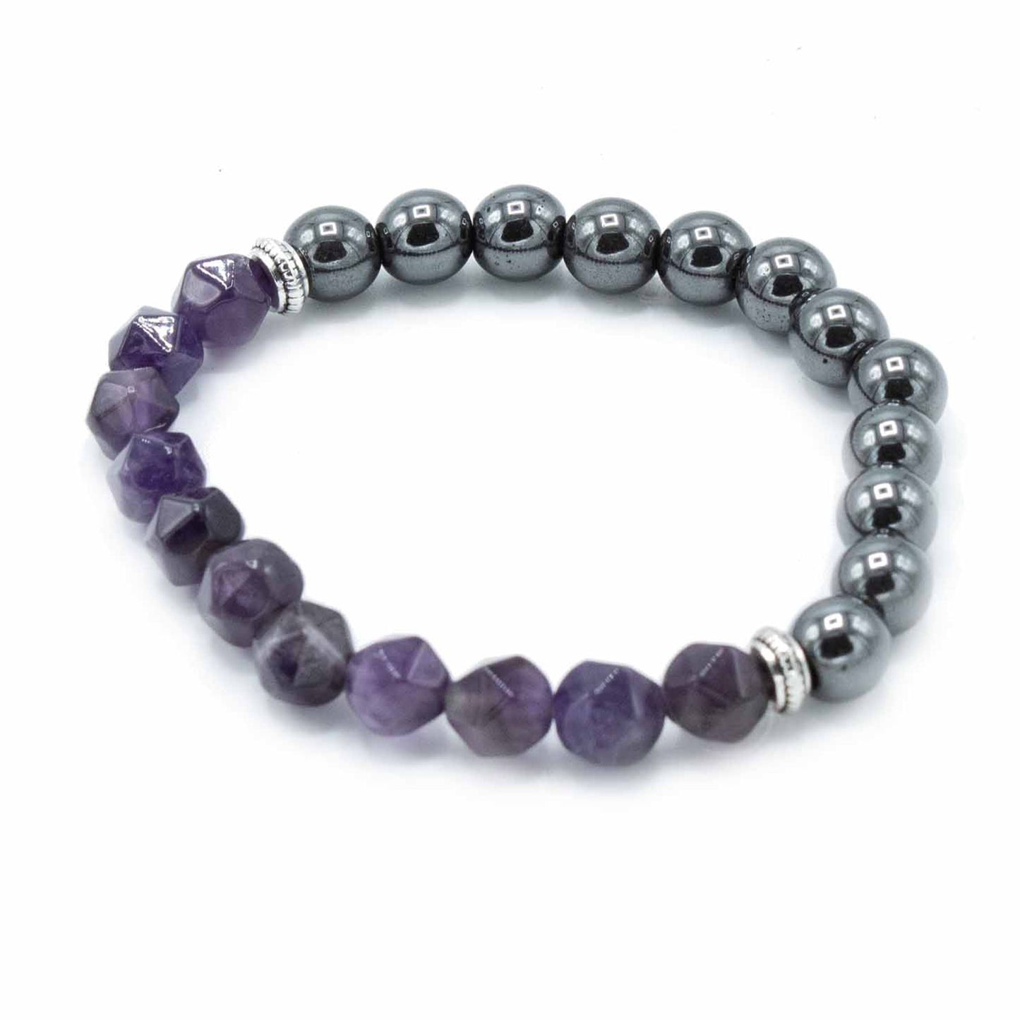 Le Bracelet Bouclier de Sérénité Améthyste Magnétique Taillée