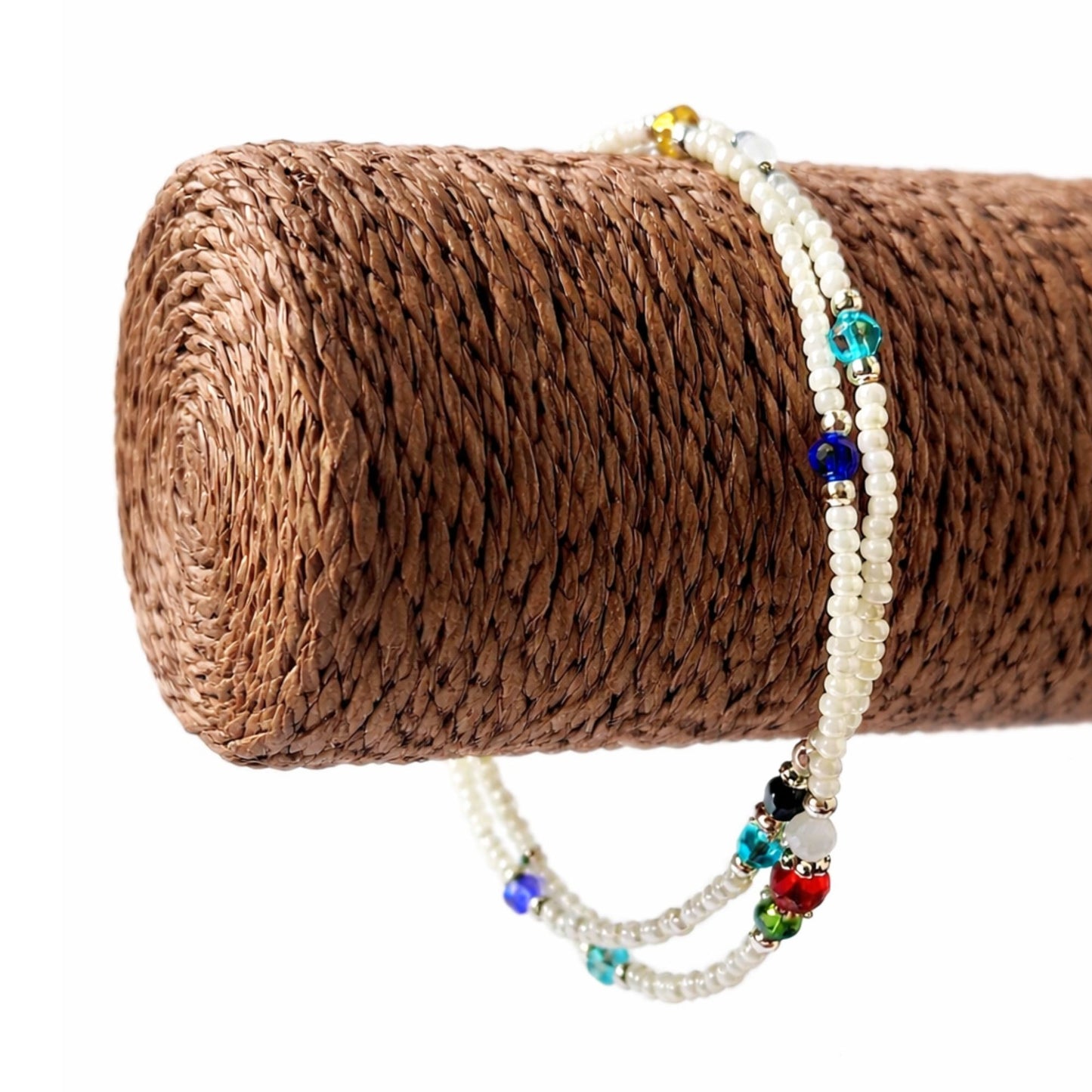 Le Bracelet de cheville Double Pureté Howlite & Éclats Facettés