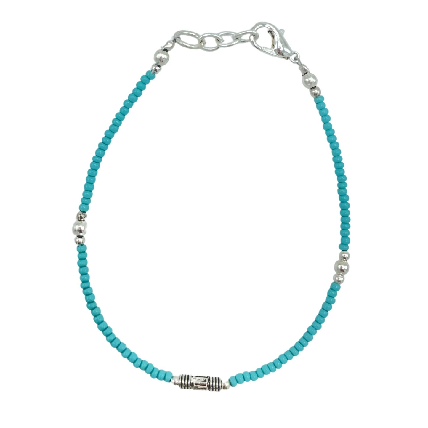 Le Bracelet Azur Népalais Turquoise & Perle Larme d'Argent