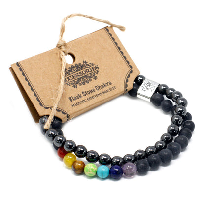 Le Bracelet Duo Énergie Sacrée Chakra & Howlite Blanche Magnétique