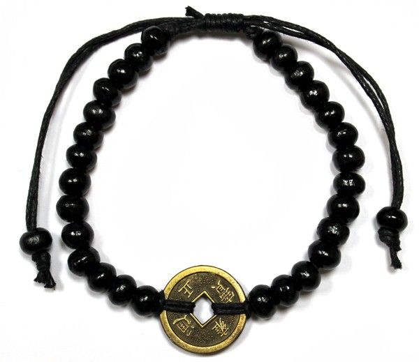 Le Bracelet Souffle du Tibet - Bois d'Albizia & Pièce Antique