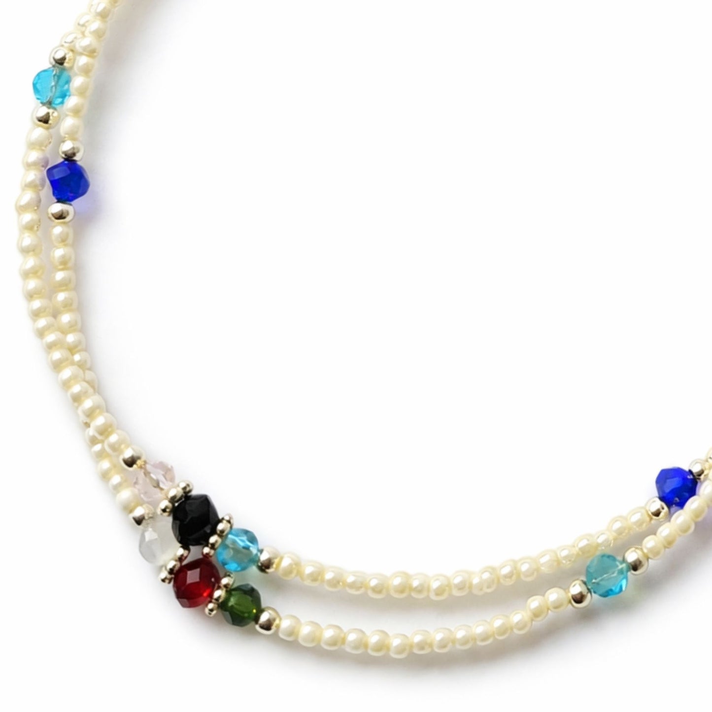 Le Bracelet de cheville Double Pureté Howlite & Éclats Facettés