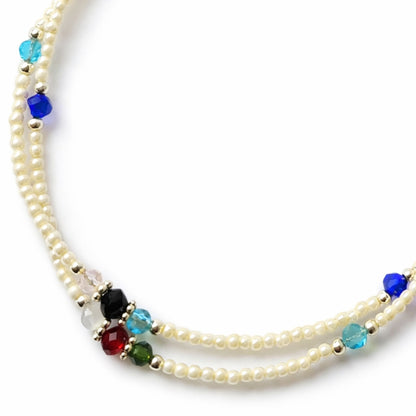 Le Bracelet de cheville Double Pureté Howlite & Éclats Facettés