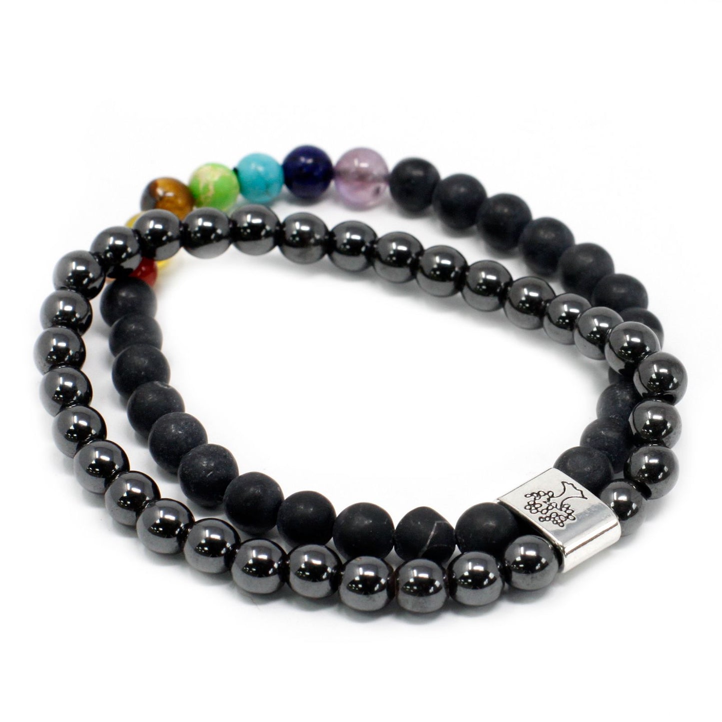 Le Bracelet Duo Énergie Sacrée Chakra & Howlite Blanche Magnétique