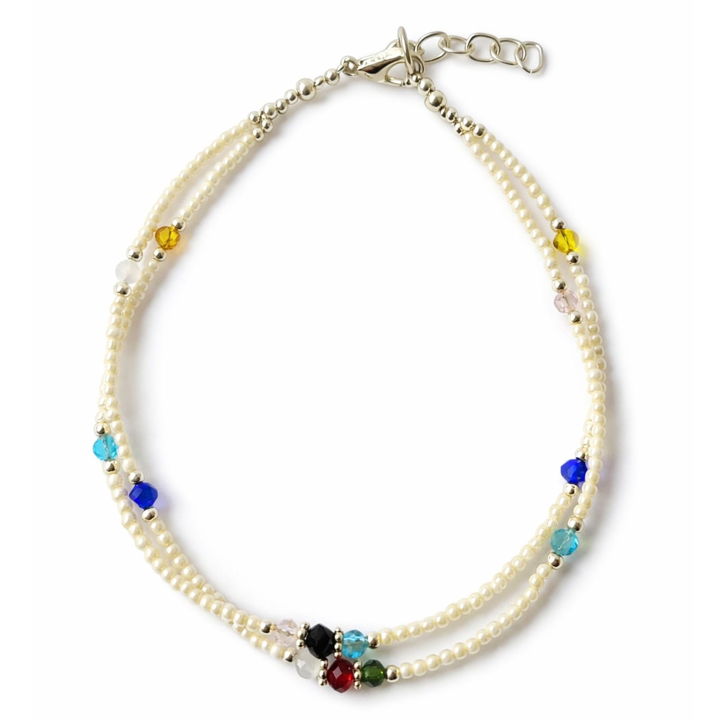 Le Bracelet de cheville Double Pureté Howlite & Éclats Facettés