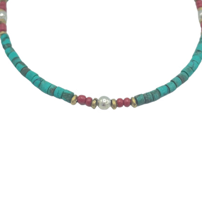Le Bracelet Éclat d'Hématite Turquoise & Hématite Dorée