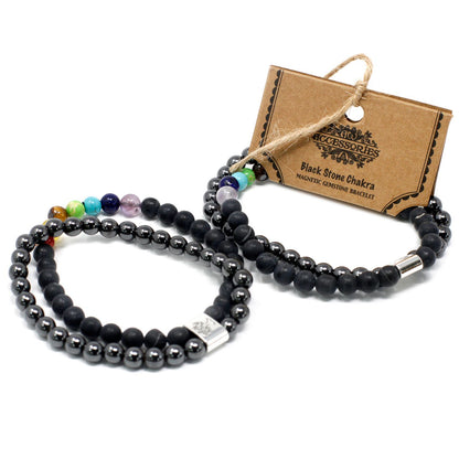 Le Bracelet Duo Énergie Sacrée Chakra & Howlite Blanche Magnétique