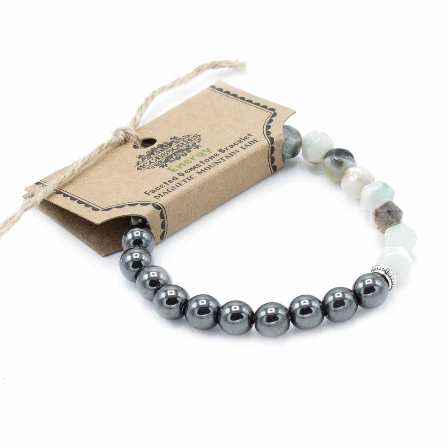 Le Bracelet Énergie de Montagne Jade Magnétique & Hématite