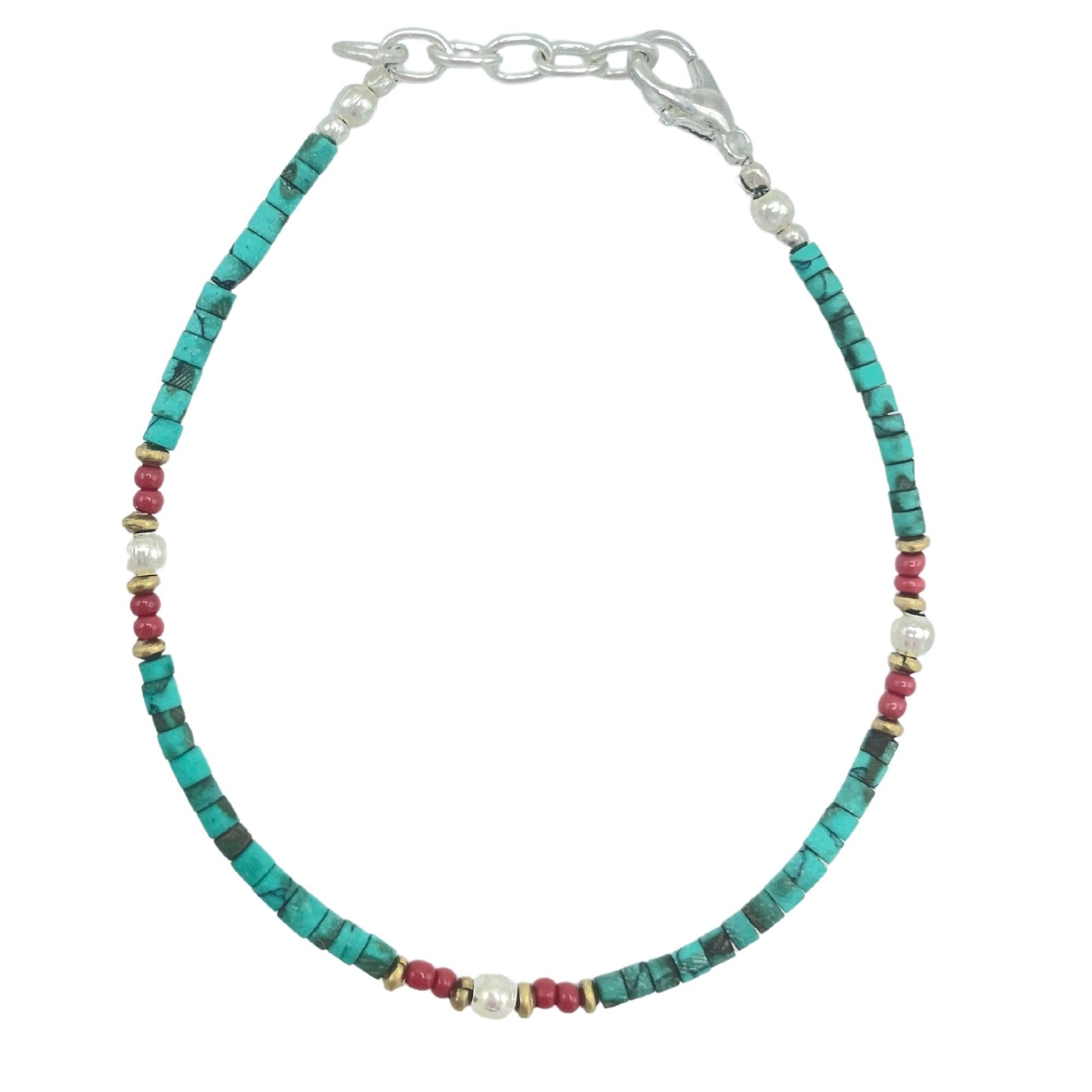 Le Bracelet Éclat d'Hématite Turquoise & Hématite Dorée