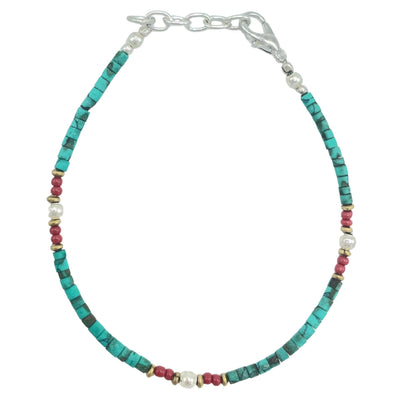 Le Bracelet Éclat d'Hématite Turquoise & Hématite Dorée