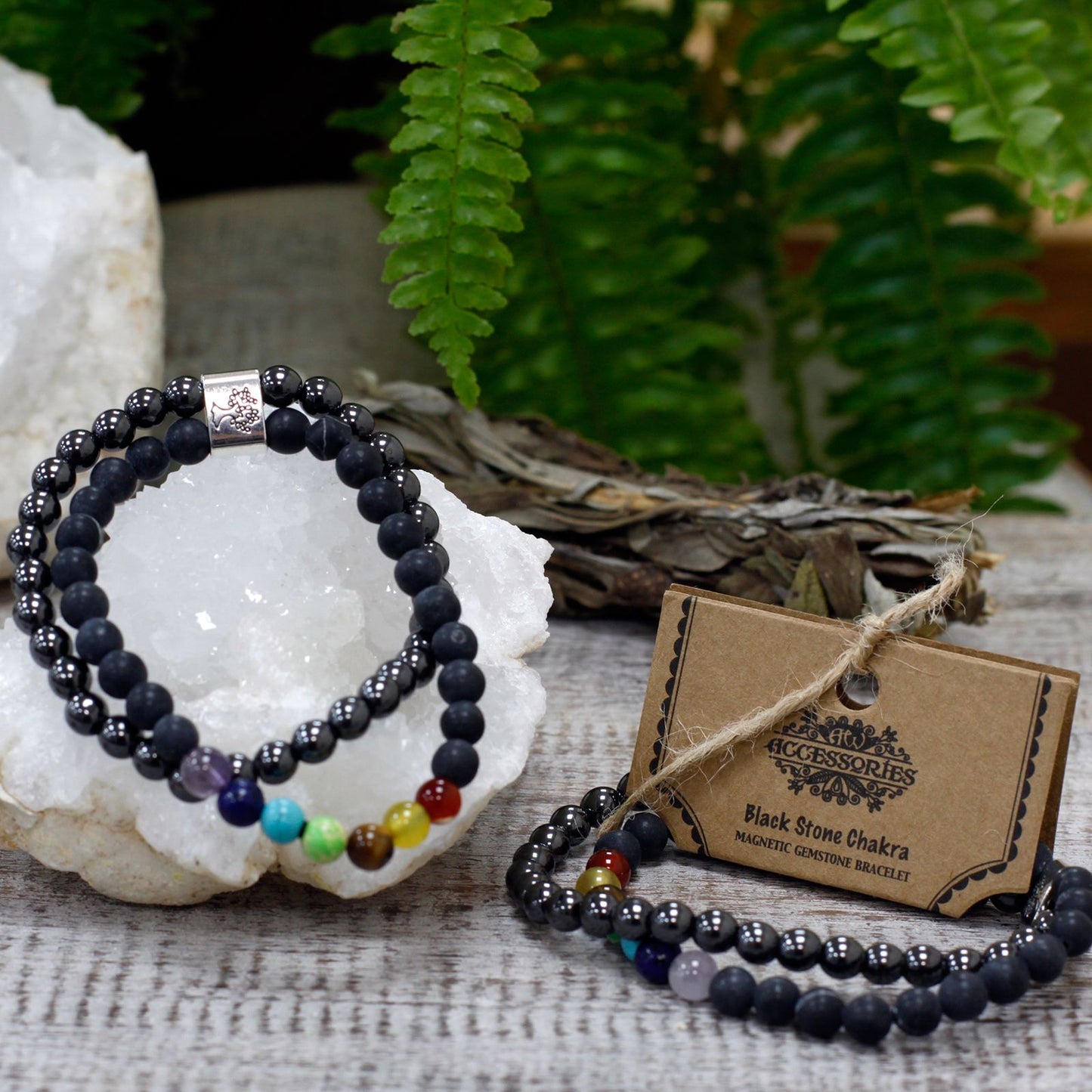 Le Bracelet Duo Énergie Sacrée Chakra & Howlite Blanche Magnétique