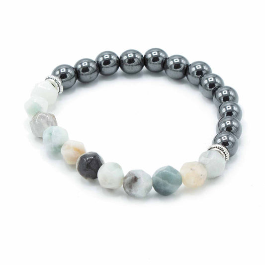 Le Bracelet Énergie de Montagne Jade Magnétique & Hématite