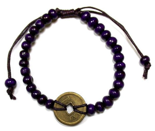 Le Bracelet Songe de Patan - Bois Pourpre & Pièce de Chance