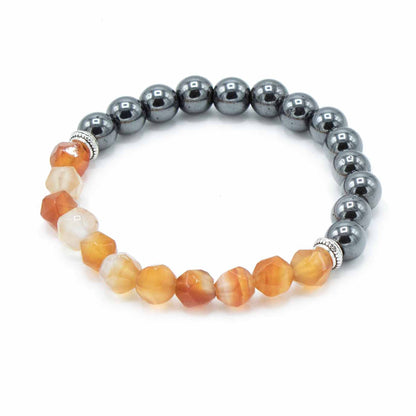 Le Bracelet Étincelle de Chance Cornaline Magnétique Taillée