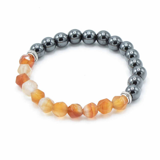 Le Bracelet Étincelle de Chance Cornaline Magnétique Taillée